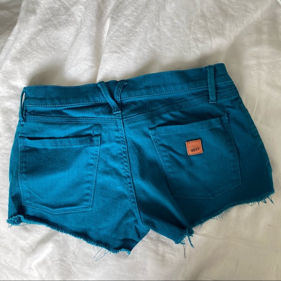 Roxy Teal Jean Short Shorts - Picture 2 of 4